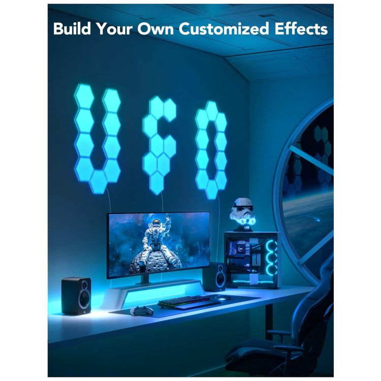 Painel-Hexa-LED-RGBIC-com-Controle-por-APP-Inteligente-Wi-foto-2