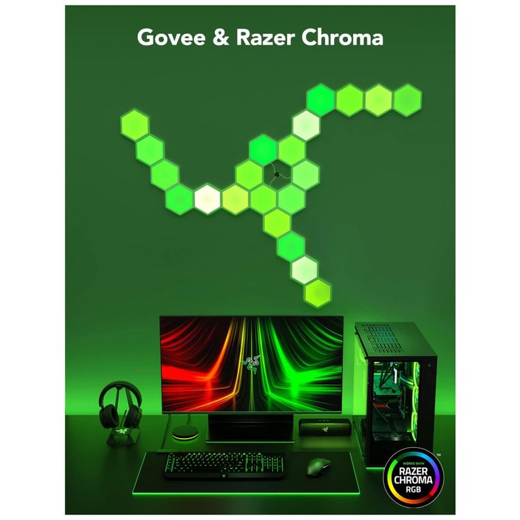 Painel-Hexa-LED-RGBIC-com-Controle-por-APP-Inteligente-Wi-foto-5