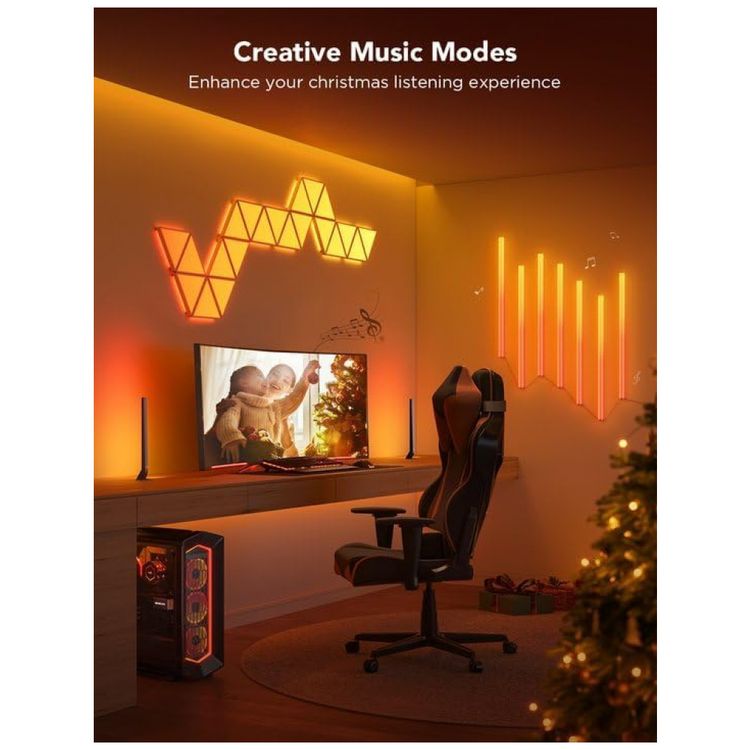 Painel-Triangular-LED-RGBIC-com-Controle-por-APP-Inteligente-foto-1