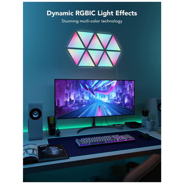 Painel-Triangular-LED-RGBIC-com-Controle-por-APP-Inteligente-foto-3