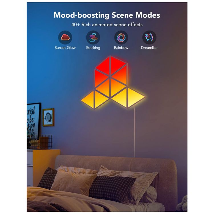 Painel-Triangular-LED-RGBIC-com-Controle-por-APP-Inteligente-foto-4