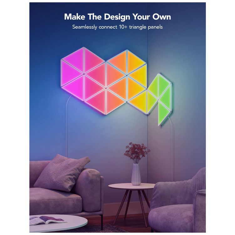 Painel-Triangular-LED-RGBIC-com-Controle-por-APP-Inteligente-foto-5