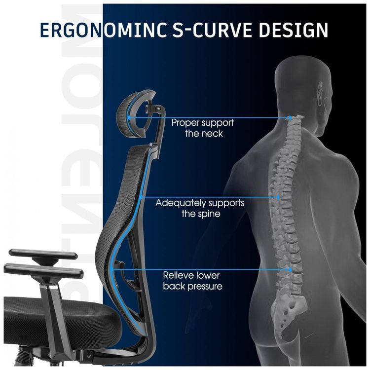 Cadeira-de-Escritorio-Ergonomica-Giratoria-com-Apoio-de-foto-3