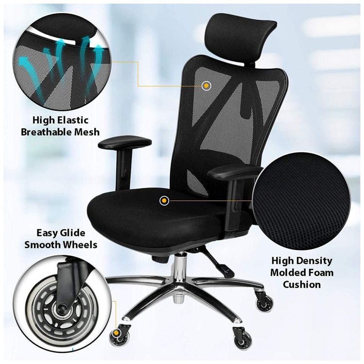 Cadeira-de-Escritorio-Ergonomica-Giratoria-com-Apoio-de-foto-1
