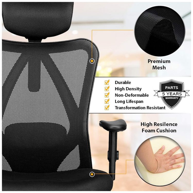 Cadeira-de-Escritorio-Ergonomica-Giratoria-com-Apoio-de-foto-3
