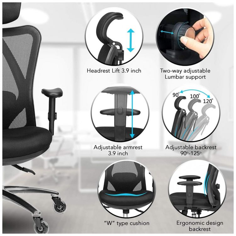 Cadeira-de-Escritorio-Ergonomica-Giratoria-com-Apoio-de-foto-5