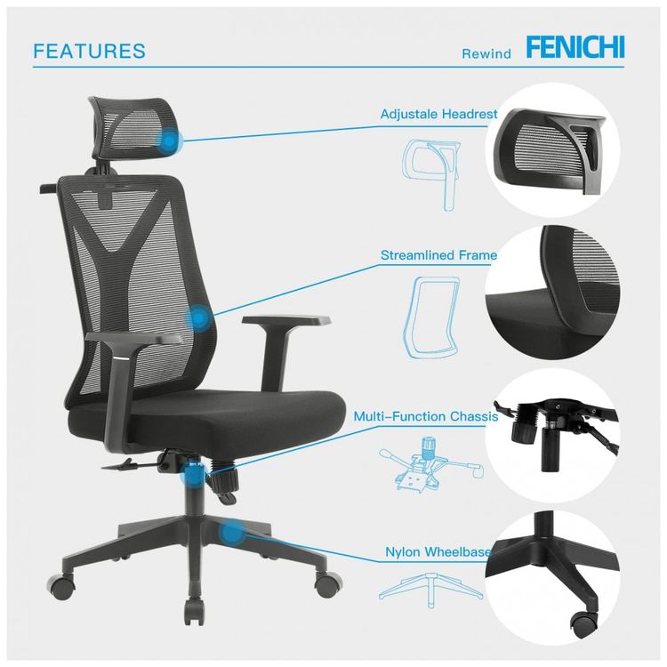 Cadeira-de-Escritorio-Ergonomica-Giratoria-com-Apoio-de-foto-4