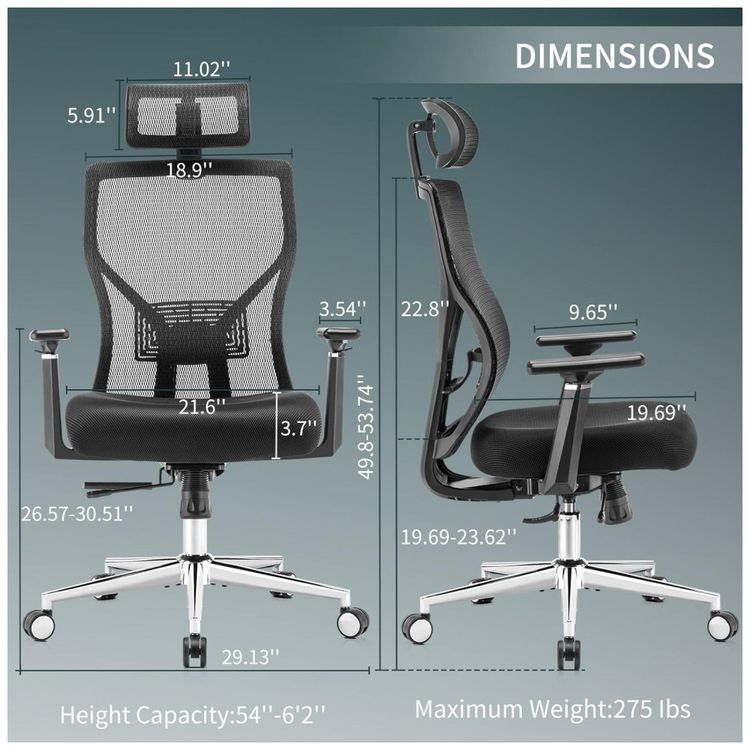 Cadeira-de-Escritorio-Ergonomica-Giratoria-com-Apoio-de-foto-1