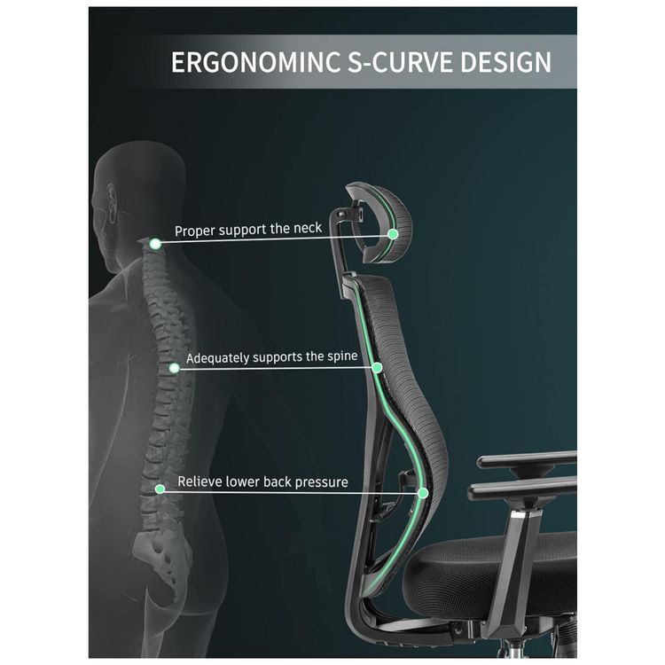 Cadeira-de-Escritorio-Ergonomica-Giratoria-com-Apoio-de-foto-2