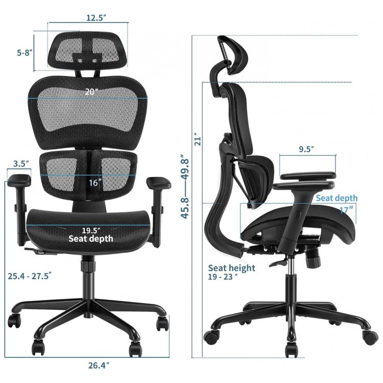 Cadeira-de-Escritorio-Ergonomica-Giratoria-com-Apoio-de-foto-1