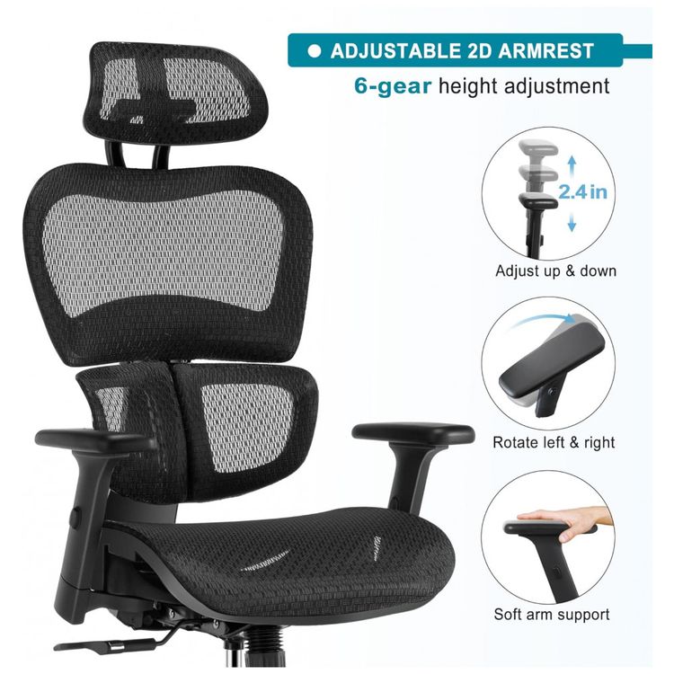 Cadeira-de-Escritorio-Ergonomica-Giratoria-com-Apoio-de-foto-5