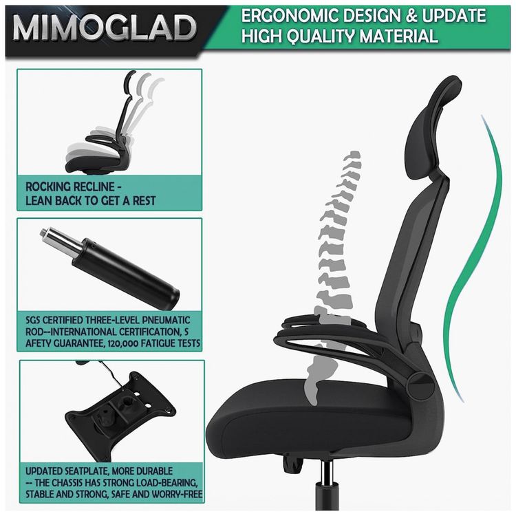 Cadeira-de-Escritorio-Ergonomica-Giratoria-com-Apoio-de-foto-5