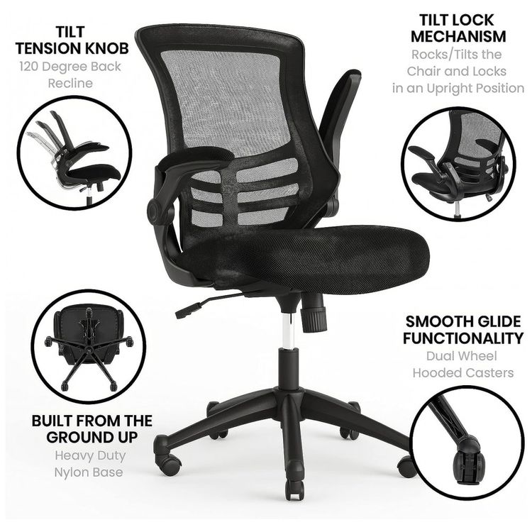 Cadeira-de-Escritorio-Ergonomica-Giratoria-com-Suporte-foto-4