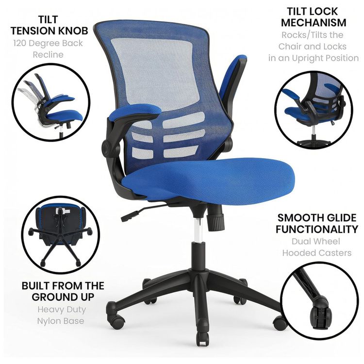 Cadeira-de-Escritorio-Ergonomica-Giratoria-com-Suporte-foto-4