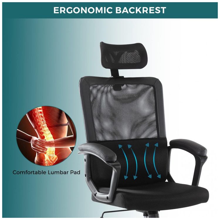 Cadeira-de-Escritorio-Ergonomica-Giratoria-com-Apoio-de-foto-3