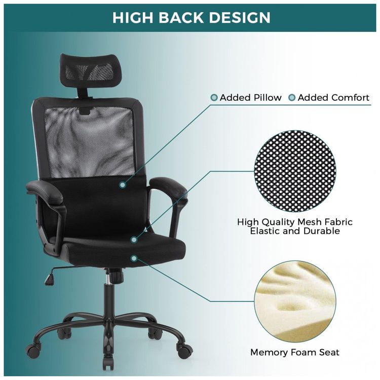 Cadeira-de-Escritorio-Ergonomica-Giratoria-com-Apoio-de-foto-4