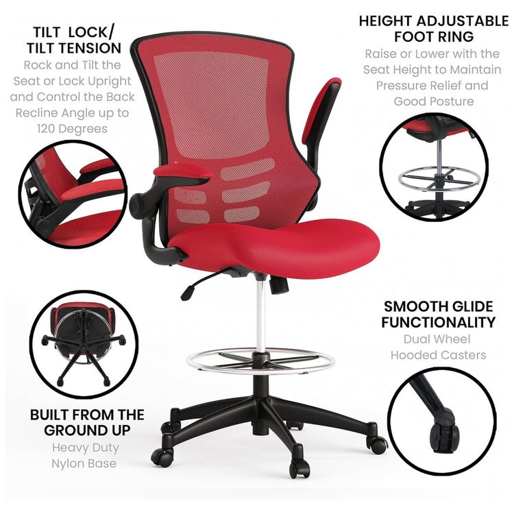 Cadeira-de-Escritorio-Ergonomica-Giratoria-com-Encosto-foto-4