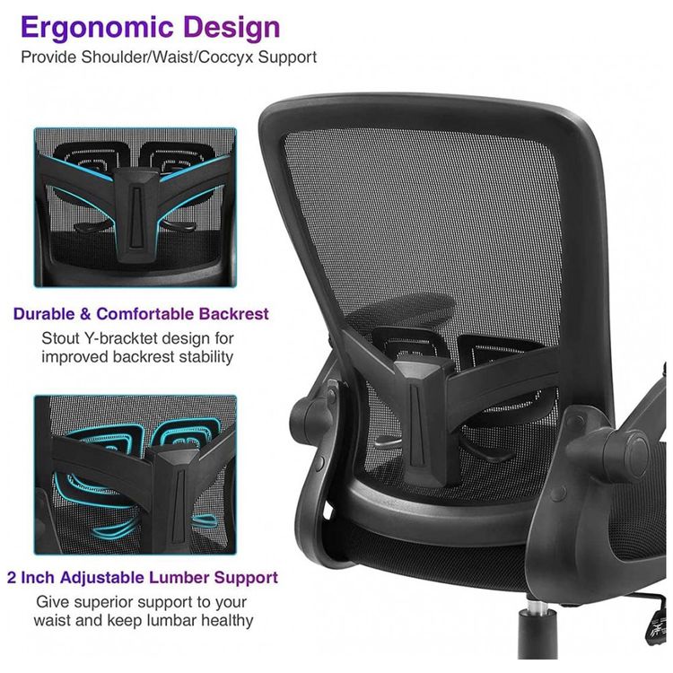 Cadeira-de-Escritorio-Ergonomica-Giratoria-com-Suporte-foto-2
