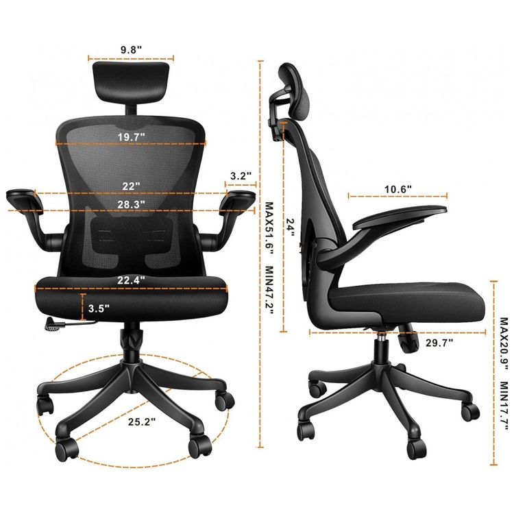 Cadeira-de-Escritorio-Ergonomica-Giratoria-com-Apoio-de-foto-2