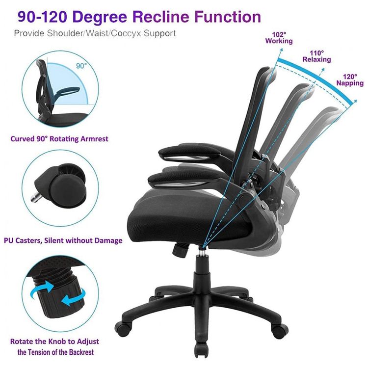 Cadeira-de-Escritorio-Ergonomica-Giratoria-com-Suporte-foto-4