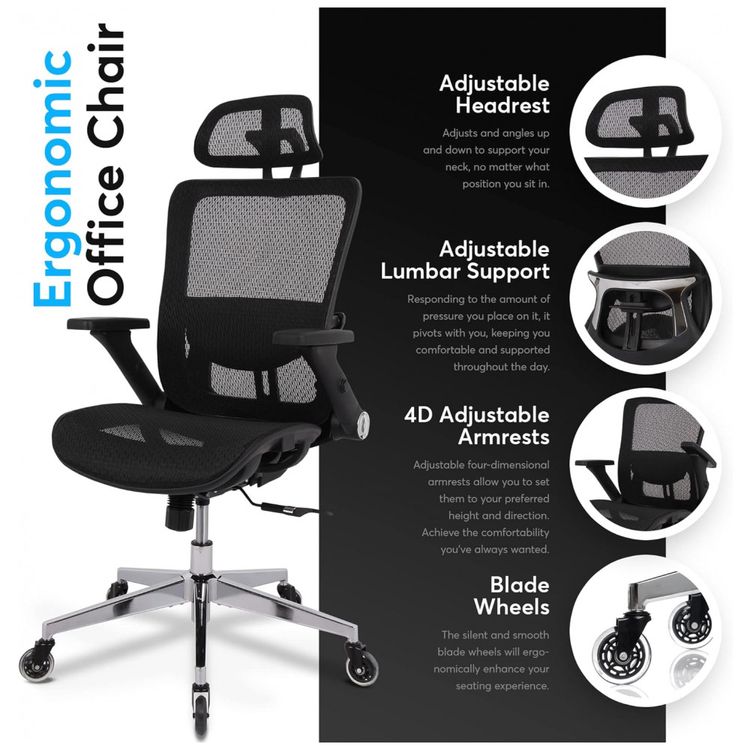 Cadeira-de-Escritorio-Ergonomica-Giratoria-com-Apoio-de-foto-2