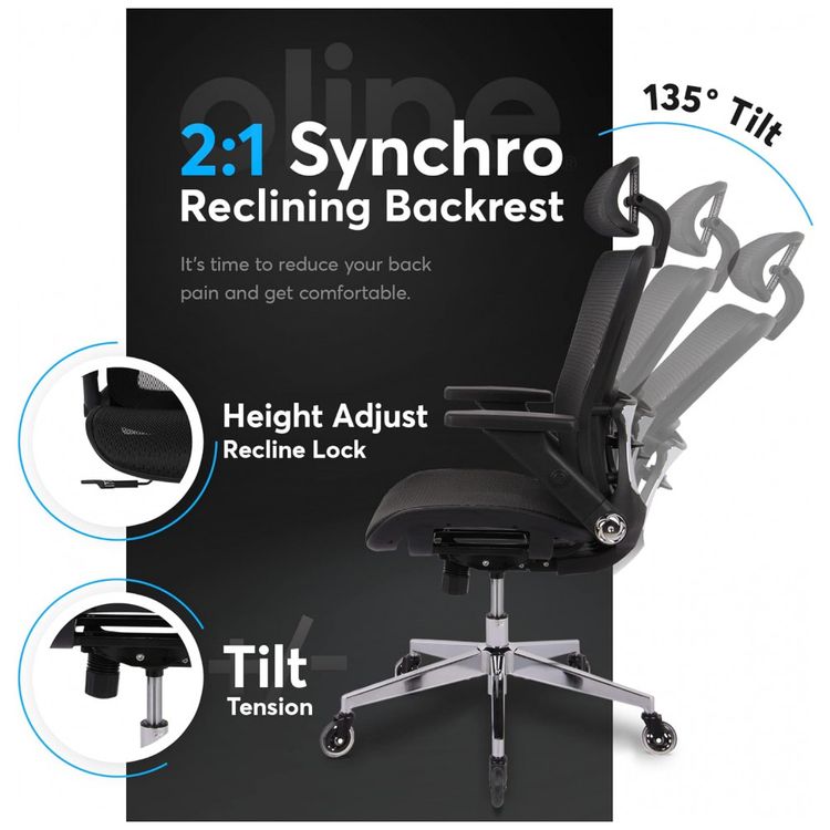 Cadeira-de-Escritorio-Ergonomica-Giratoria-com-Apoio-de-foto-3