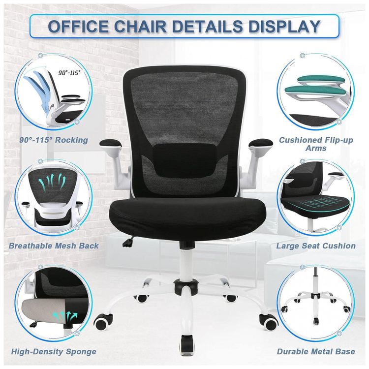Cadeira-de-Escritorio-Ergonomica-Giratoria-com-Apoio-de-foto-3