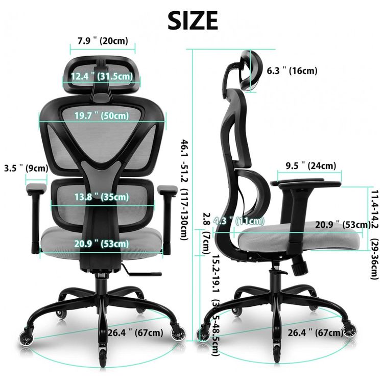 Cadeira-de-Escritorio-Ergonomica-Giratoria-com-Apoio-de-foto-1