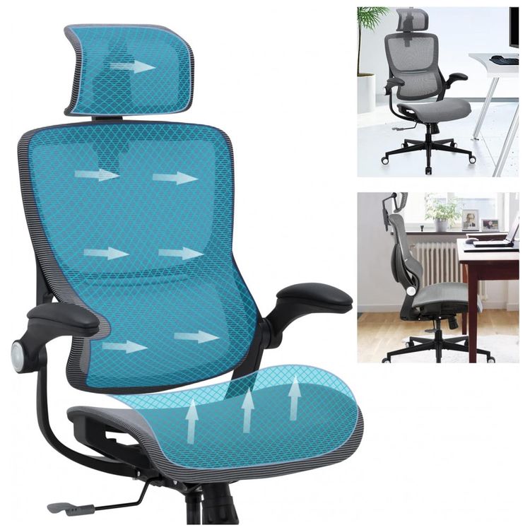 Cadeira-de-Escritorio-Ergonomica-Giratoria-com-Apoio-de-foto-3