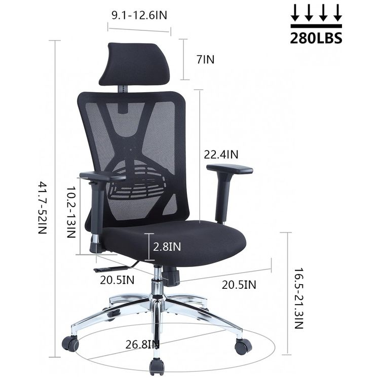 Cadeira-de-Escritorio-Ergonomica-Giratoria-com-Apoio-de-foto-1