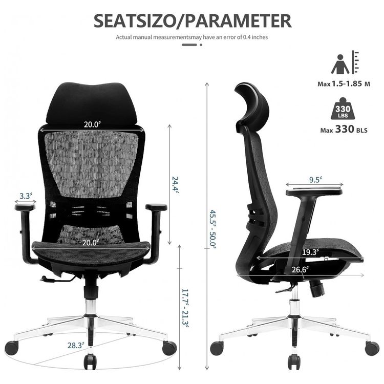 Cadeira-de-Escritorio-Ergonomica-Giratoria-com-Suporte-foto-2