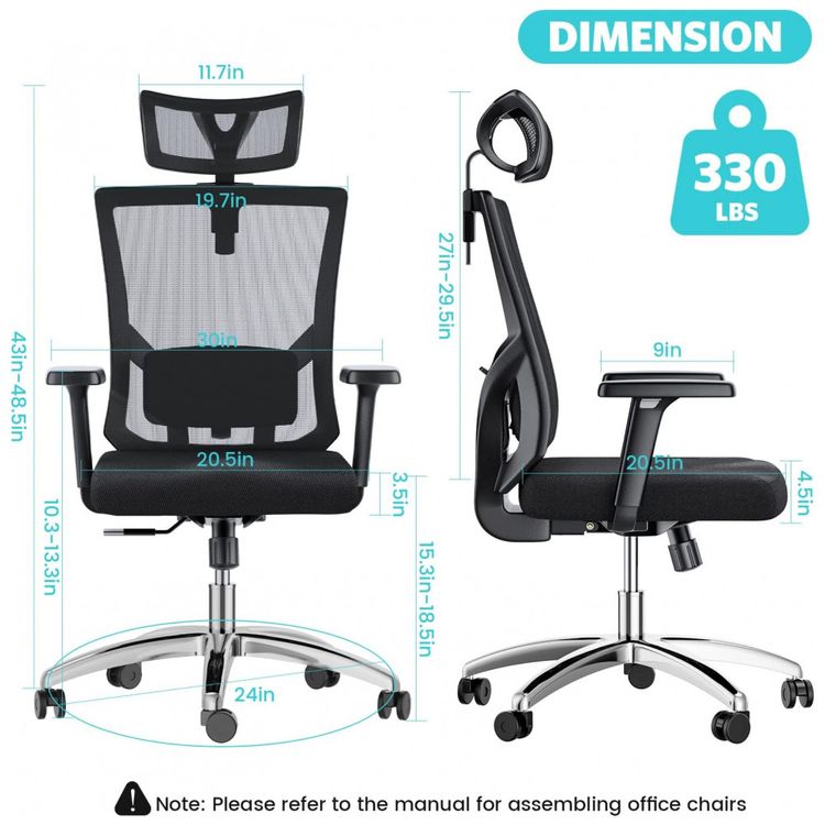 Cadeira-de-Escritorio-Ergonomica-Giratoria-com-Apoio-de-foto-2