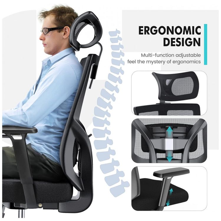 Cadeira-de-Escritorio-Ergonomica-Giratoria-com-Apoio-de-foto-3