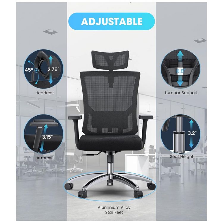 Cadeira-de-Escritorio-Ergonomica-Giratoria-com-Apoio-de-foto-4
