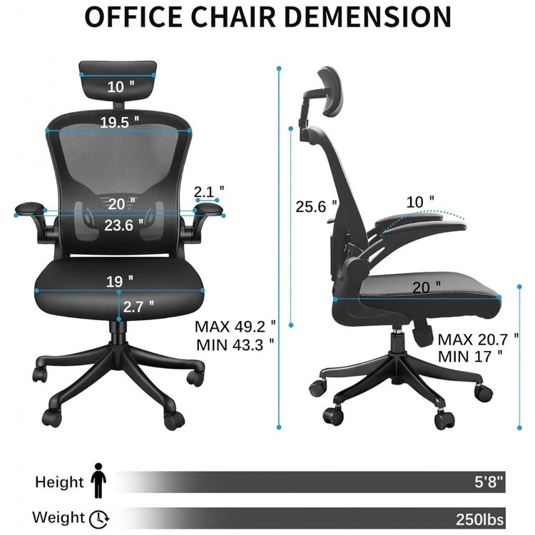Cadeira-de-Escritorio-Ergonomica-Giratoria-com-Encosto-foto-1