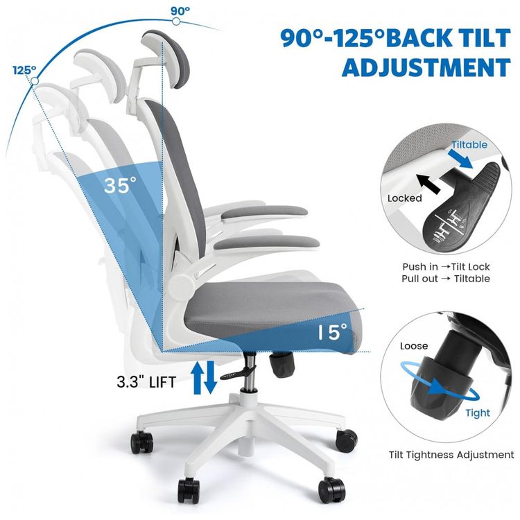 Cadeira-de-Escritorio-Ergonomica-Giratoria-com-Suporte-foto-1
