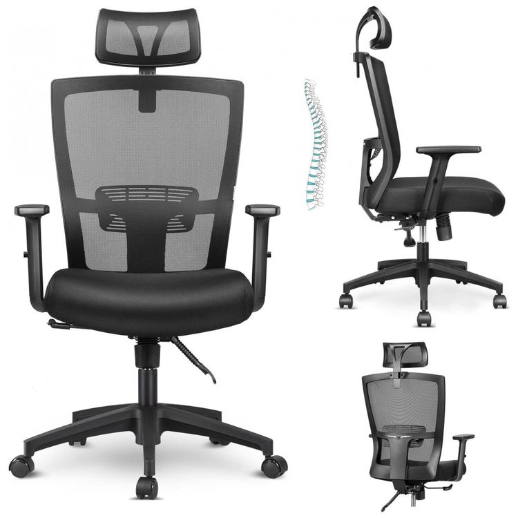 Cadeira-de-Escritorio-Ergonomica-Giratoria-com-Apoio-de-foto-0