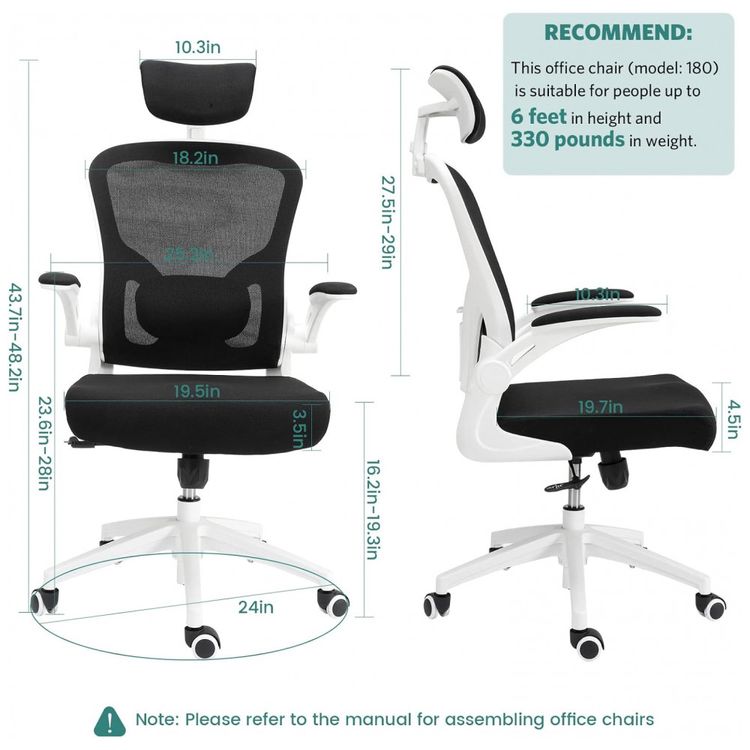 Cadeira-de-Escritorio-Ergonomica-Giratoria-com-Apoio-de-foto-2