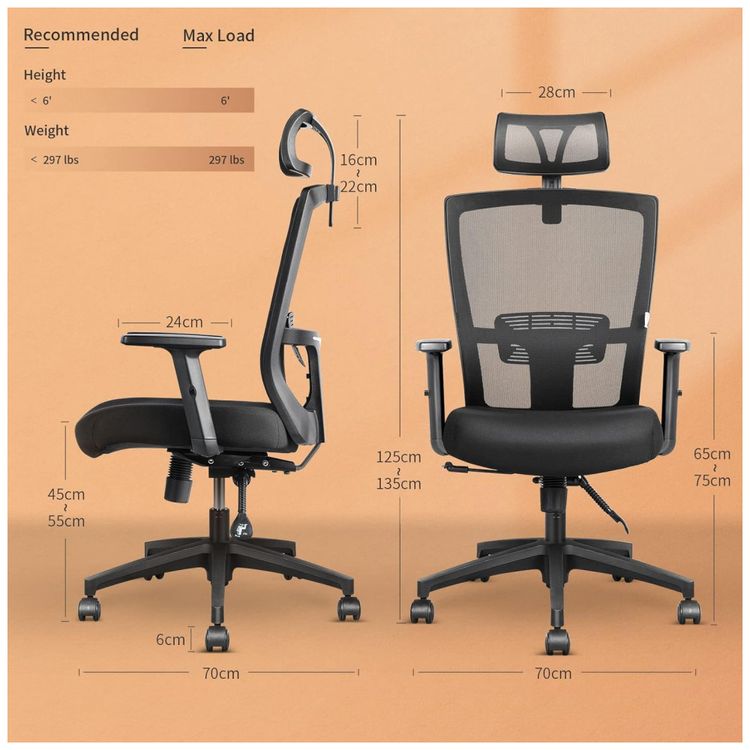 Cadeira-de-Escritorio-Ergonomica-Giratoria-com-Apoio-de-foto-1