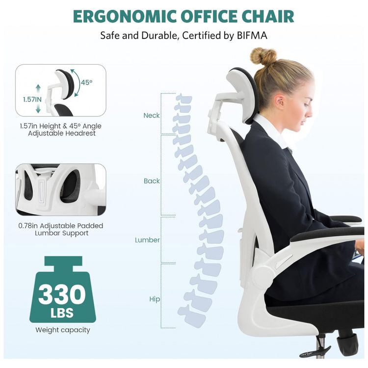 Cadeira-de-Escritorio-Ergonomica-Giratoria-com-Apoio-de-foto-3