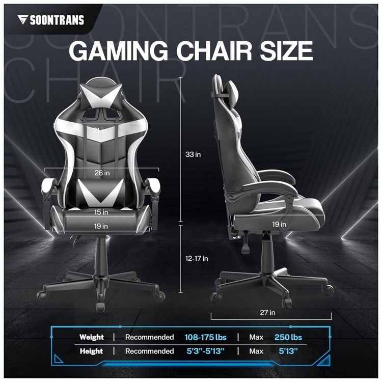 Cadeira-Gamer-Ergonomica-Reclinavel-com-Apoio-Lombar-e-foto-1
