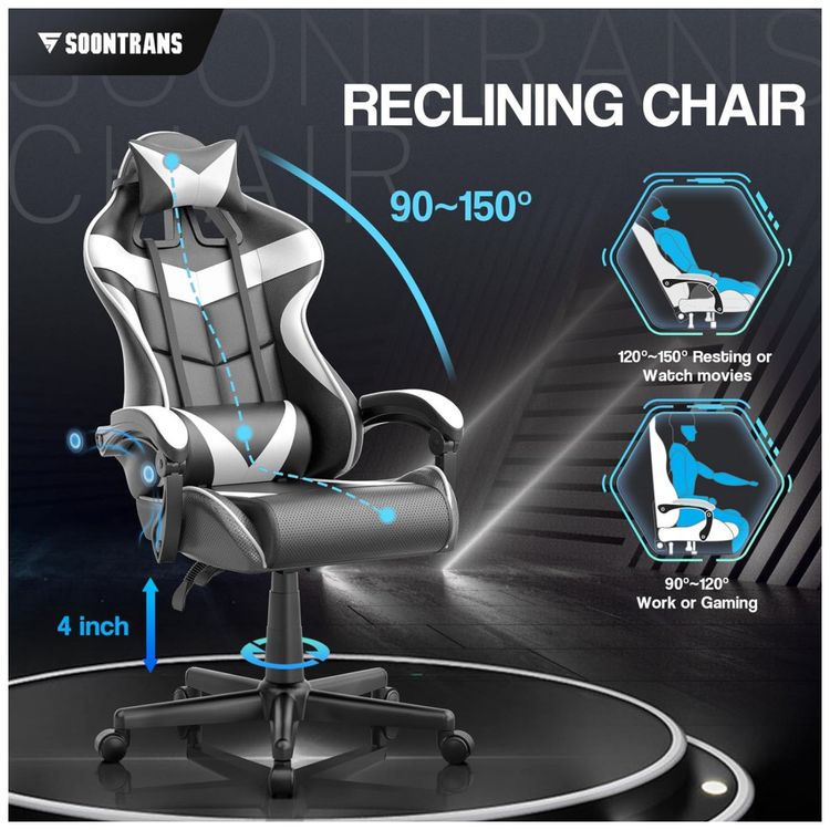 Cadeira-Gamer-Ergonomica-Reclinavel-com-Apoio-Lombar-e-foto-3