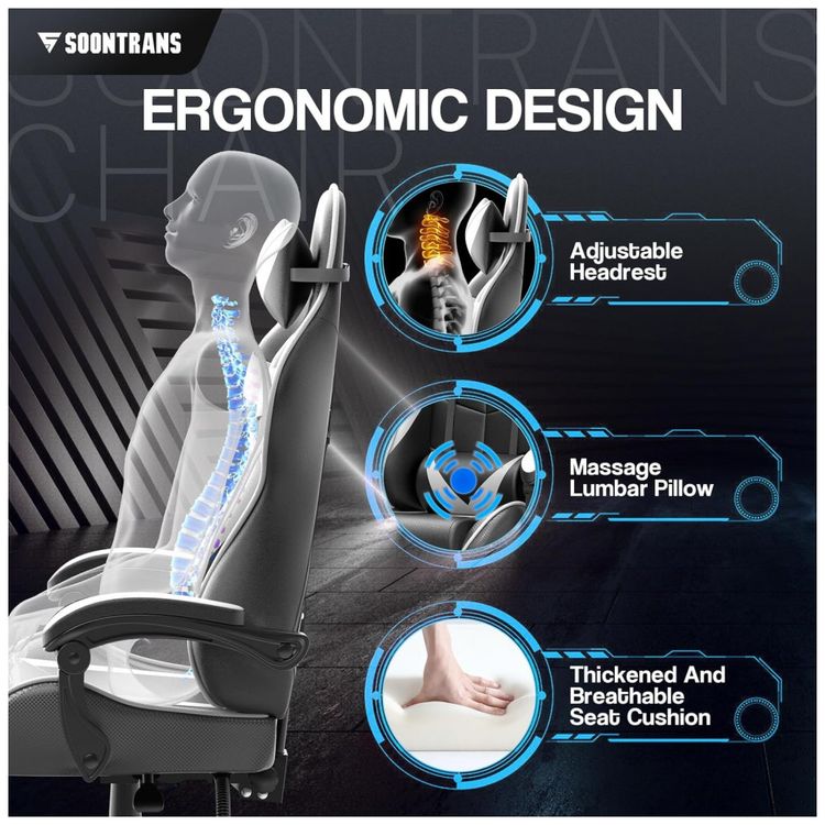 Cadeira-Gamer-Ergonomica-Reclinavel-com-Apoio-Lombar-e-foto-4