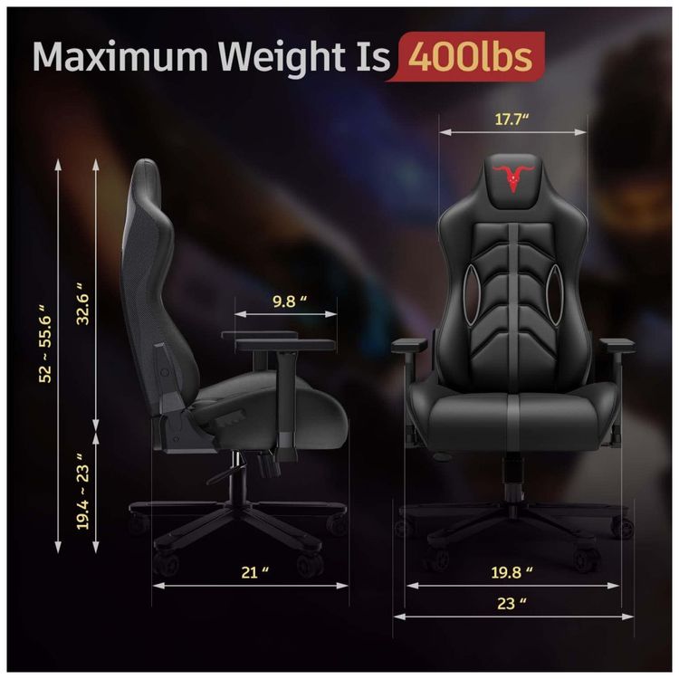 Cadeira-Gamer-Reclinavel-e-Giratoria-com-Apoio-Lombar-e-foto-1