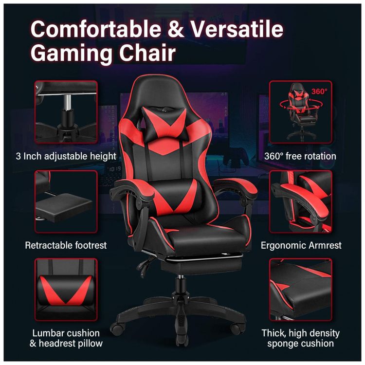 YSSOA-Cadeira-Gamer-Reclinavel-e-Giratoria-com-Apoio-Lombar-foto-4