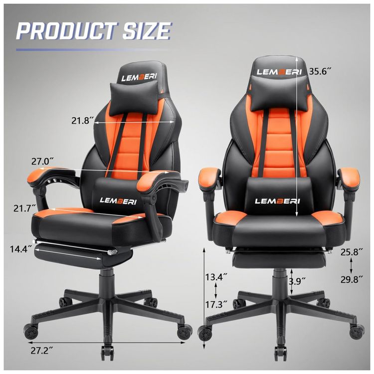 Cadeira-Gamer-Ergonomica-Reclinavel-e-Giratoria-com-Apoio-foto-2