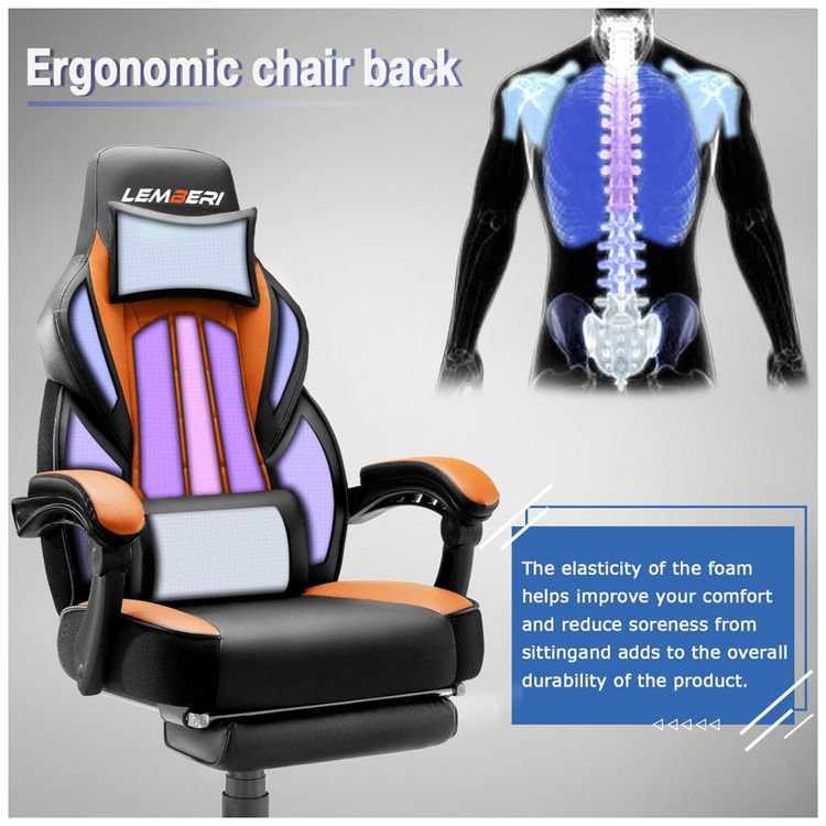 Cadeira-Gamer-Ergonomica-Reclinavel-e-Giratoria-com-Apoio-foto-4
