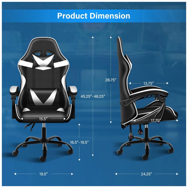 Cadeira-Gamer-Reclinavel-e-Giratoria-com-Apoio-Lombar-e-foto-1