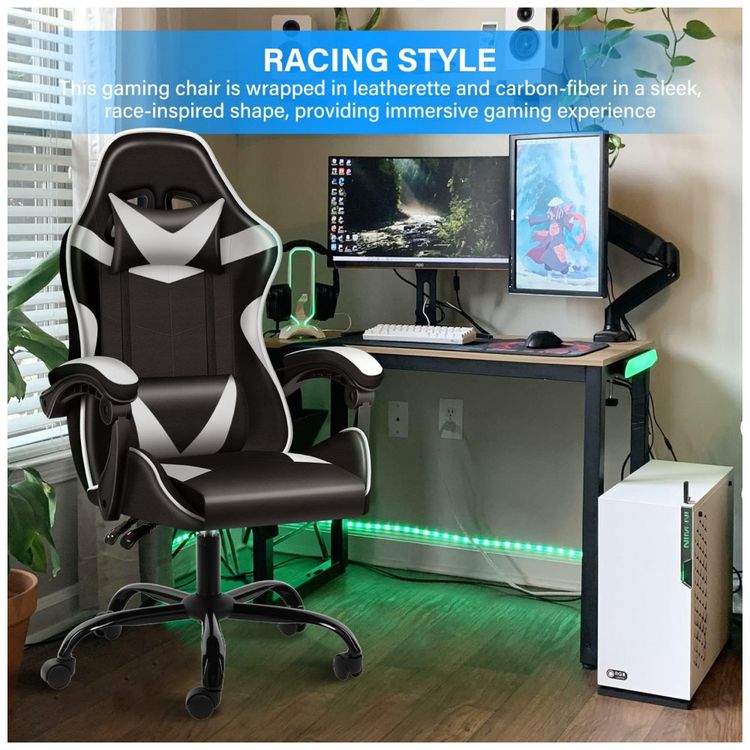 Cadeira-Gamer-Reclinavel-e-Giratoria-com-Apoio-Lombar-e-foto-2
