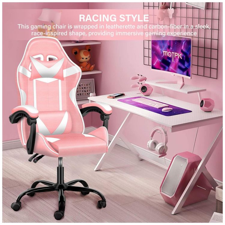Cadeira-Gamer-Ergonomica-Reclinavel-e-Giratoria-com-Apoio-foto-1